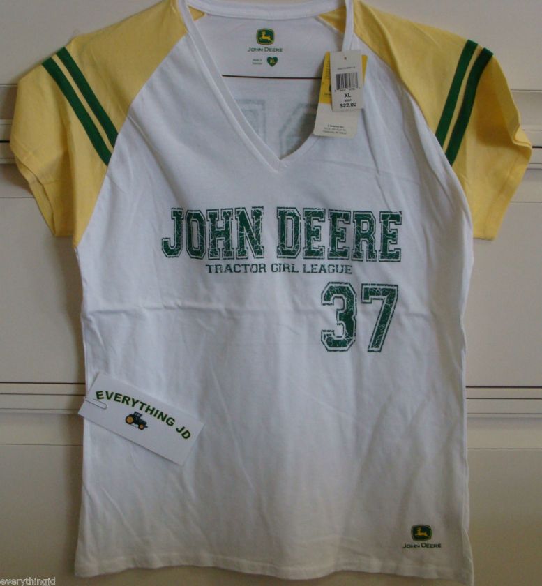 John Deere College Jersey V Neck T Shirt  