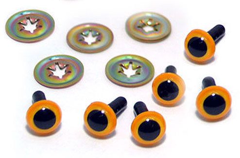 50 Animal DOLL Craft EYES w/WASHERS ~ 20mm YELLOW  