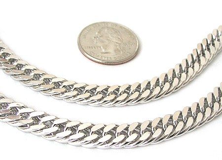   PLATINUM 2X CURB LINK CHAIN MENS NECKLACE 10mm 20 or custom size