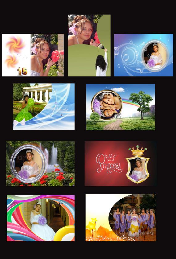 200 Photoshop Templates for Quinceañera Quinceanera PSD Vol. 1 