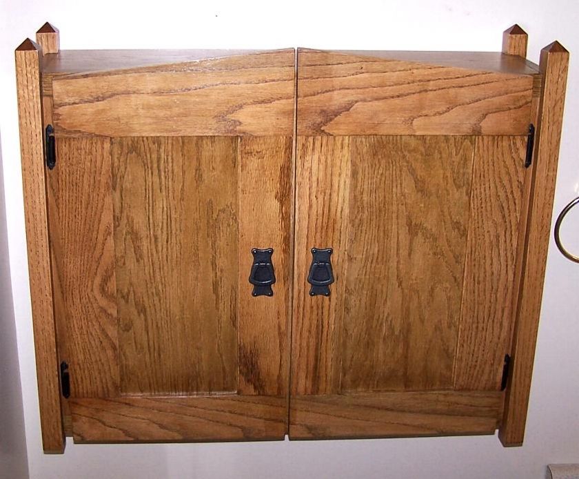 arts crafts mission oak spice rack medicine cabinet  