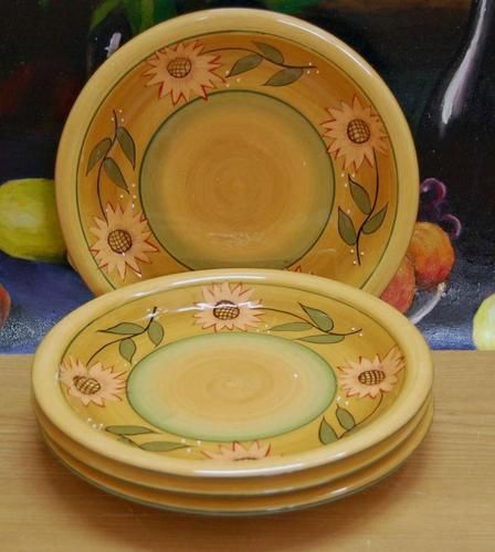 SUNFLOWER Country 4pc dinner plate set kitchen decor  