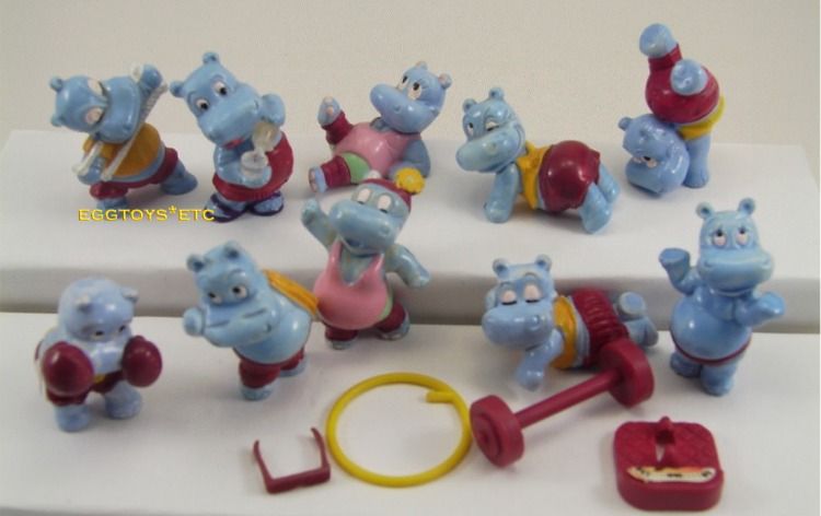  FITNESS GYM EXCERCISING HIPPOS GERMAN Kinder Surprise 1990 Set/10 