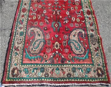   BOTEH PAISLEY ANTIQUE PERSIAN KURDISH TRIBAL HAMEDAN RUG RUNNER  