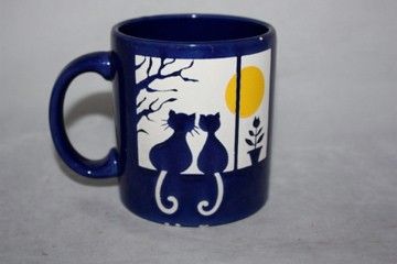 Waechtersbach W. Germany Blue Cat Mug  