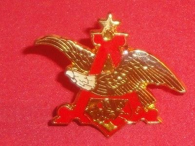 Anheuser Busch Beer Hat Pin Enamel Metal Vtg Licensed Eagle Pinback 