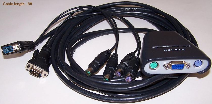 BELKIN PS/2 Port KVM Switch + Built in Cables F1DK102P  