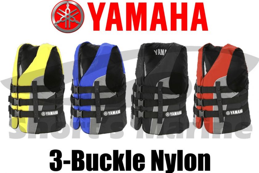   New Yamaha Waverunner Three Buckle Nylon Life Jacket Vest PFD  