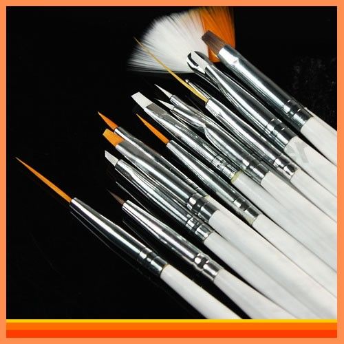 15pcs Lot Set Nail Art Tips Gel Design Polish Painting Draw Brush 