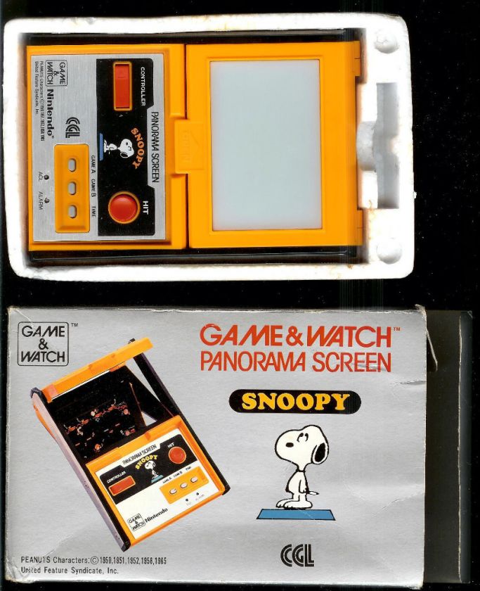 1980s CGL NINTENDO SNOOPY PANORAMA GAME & WATCH BOXED  