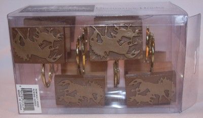 12 RUNNING HORSES Hautman Bros Shower Curtain Hooks NIB  