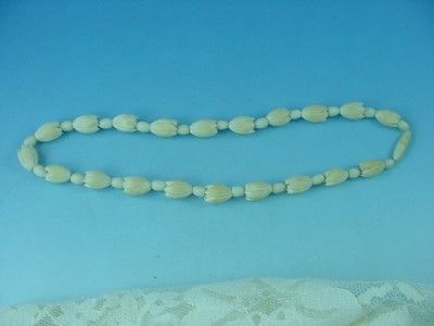   Mings ? Hawaiian Creamy Ox Bone Pikake Flower Beads 18 Necklace