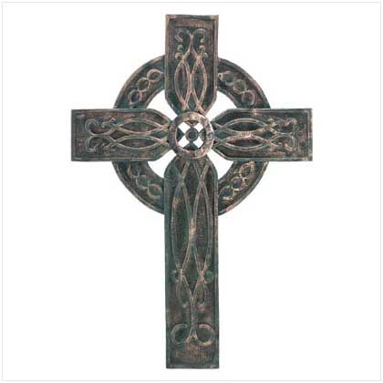 CARVED CELTIC CROSS Antique Finish Christian Wall Plaque NEW  