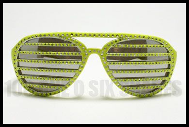   Celebrity Sunglasses Shutter Shades Mirrored Lens Bling Bling YELLOW