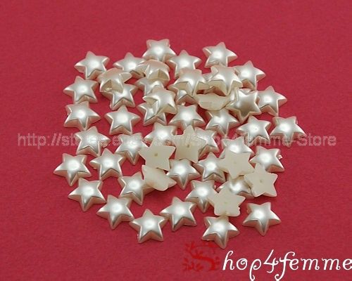 50pc Pearl Beads Lucky Stars   Scrapbook Crafting (P19)  