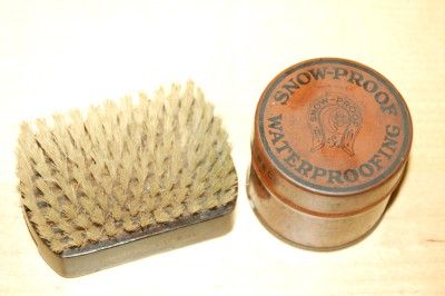 Vintage Lot Shoe Accessories Snow Proof Waterproofing Balm Brush 