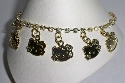 Hello Kitty Adjustable Anklet Ankle Bracelet with Rhinestones  