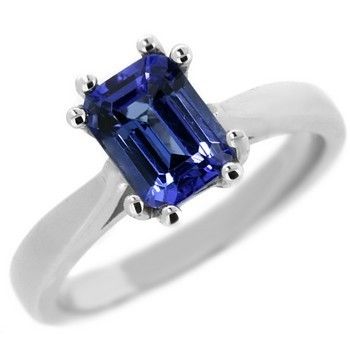 70ct AAA VVS CUSHION CUT TANZANITE 14k WHITE GOLD ENGAGEMENT 