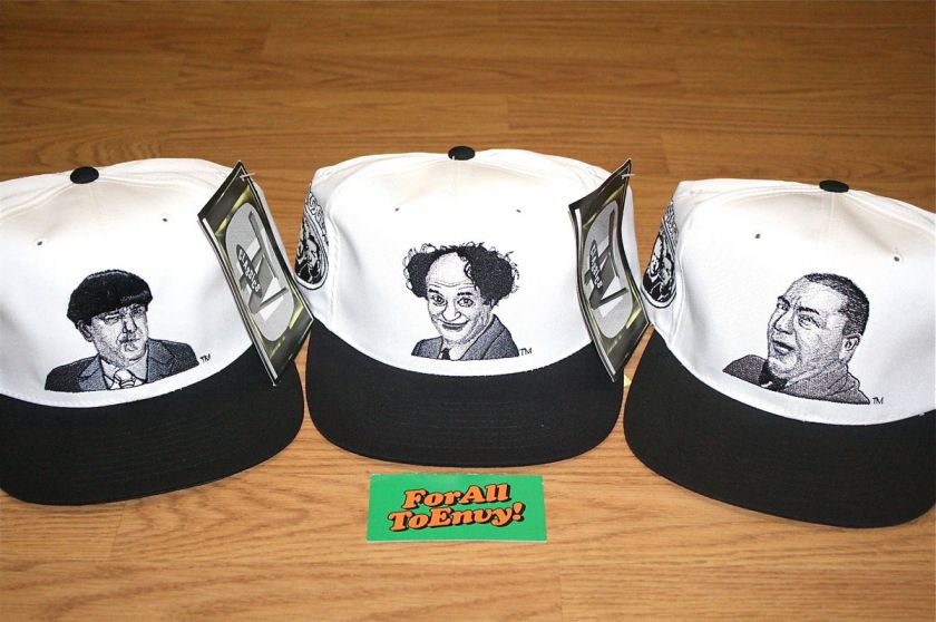 Vintage The Three Stooges snapback hat NWT Blockhead Moe Larry Curly 