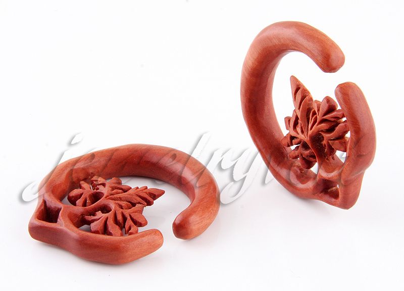   of Life Organic Tribal Floral Sawo Wood Ear Spiral Plugs Gauges  