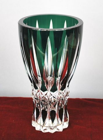 VAL SAINT LAMBERT ART DECO CRYSTAL VASE, CA. 1930S  