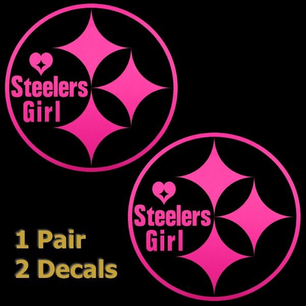 Pittsburgh Steelers Girl 4 inch Window Stickers Decals  