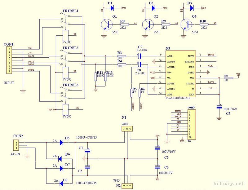 F6   PGA2311 remote control preamp kit  