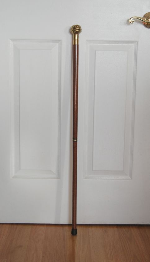 KNOT HANDLE BRASS WALKING CANE 35 Tall Stick ~ 2 Part Cane ~ FREE S/H 