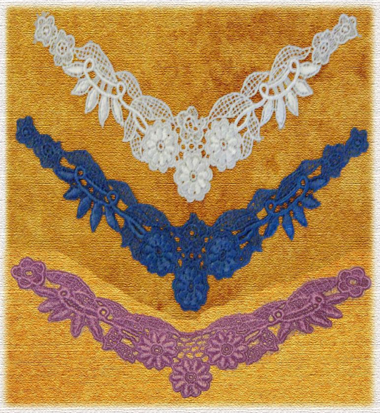 COLORS** LOVELY VENISE NECK LACE APPLIQUES/YOKE TRIMS  