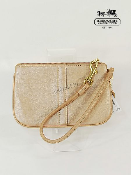 COACH Small Leather WRISTLET Purse Clutch 42389 Dune BNWT  