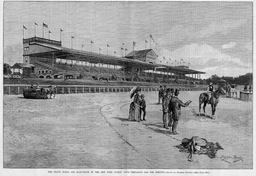 HORSE RACING JOCKEY CLUB GRAND STAND RACE TRACK ANTIQUE  